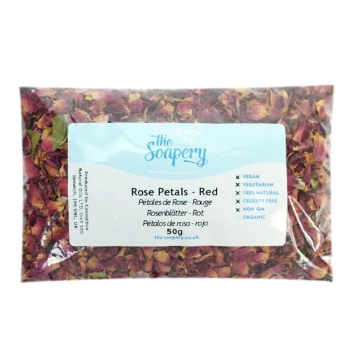 Rose Petals - Red, Dried 11 Rose Petals - Red, Dried -Soap Making Hub Rosepetal50g clipped rev 1 1